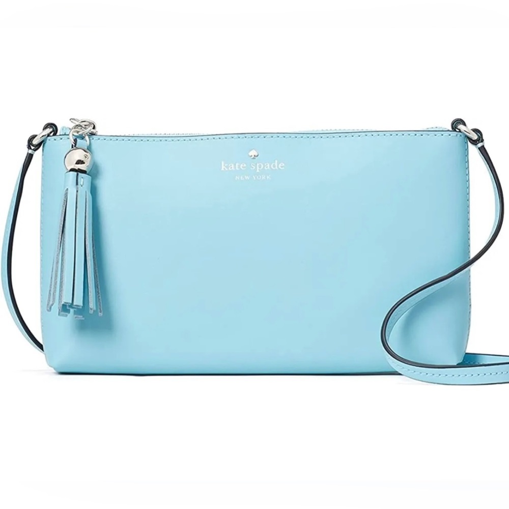 Kate Spade Ivy Street Light Blue Smooth Leather Crossbody WKRU4856 NWT $198 FS